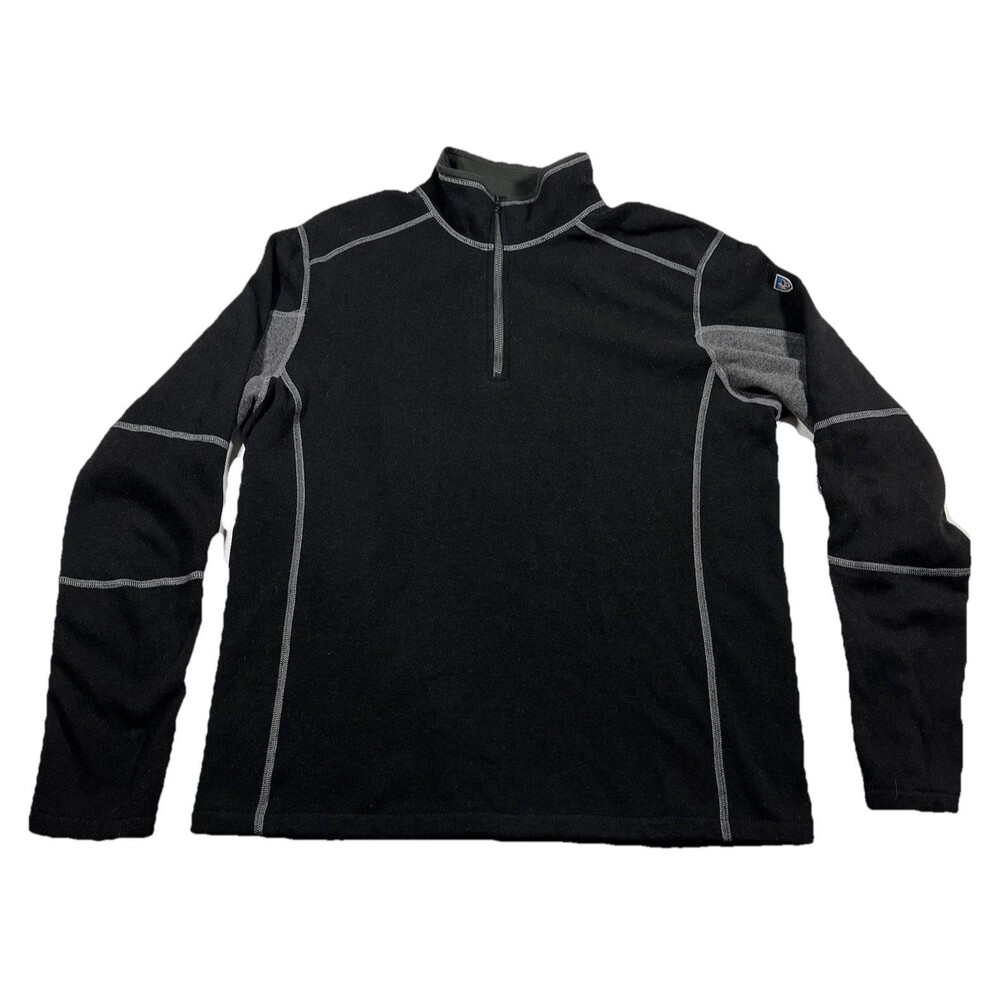 Kuhl Kashmira 1/4 Zip Fleece Pullover Black Gray Large